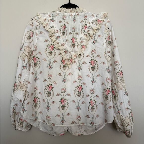 Loveshackfancy Bloomfield Floral Print Blouse Size M - Picture 13 of 15